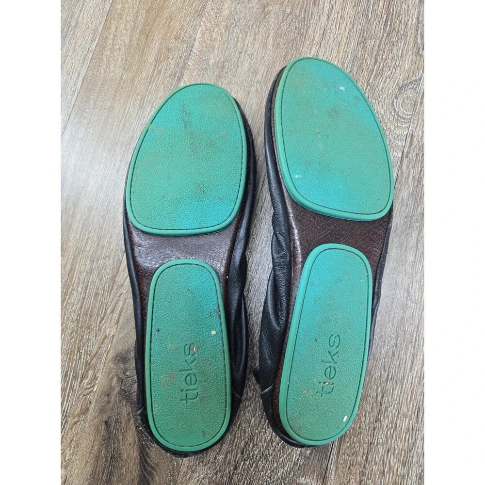 Tieks by Gavrieli Matte Black Leather Ballet Flats Women’s Size 13 Foldable